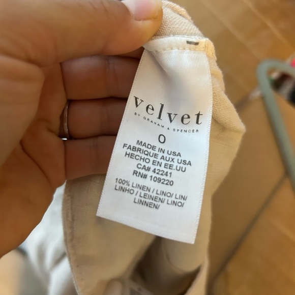 Velvet by Graham & Spencer Dru Beige Neutral wide Leg Linen Pants - Picture 7 of 8